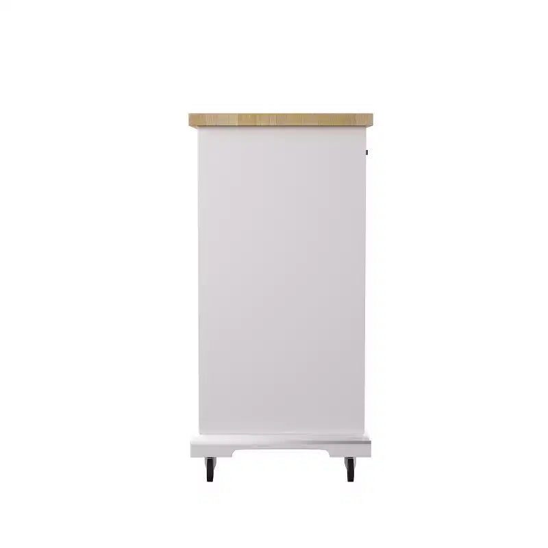 Rolling Kitchen Island with Storage - White
