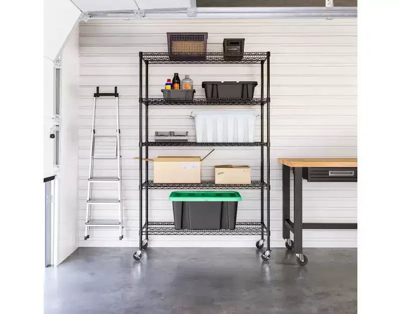 5-Tier 48 x 18 NSF-Certified Steel Wire Shelving Unit