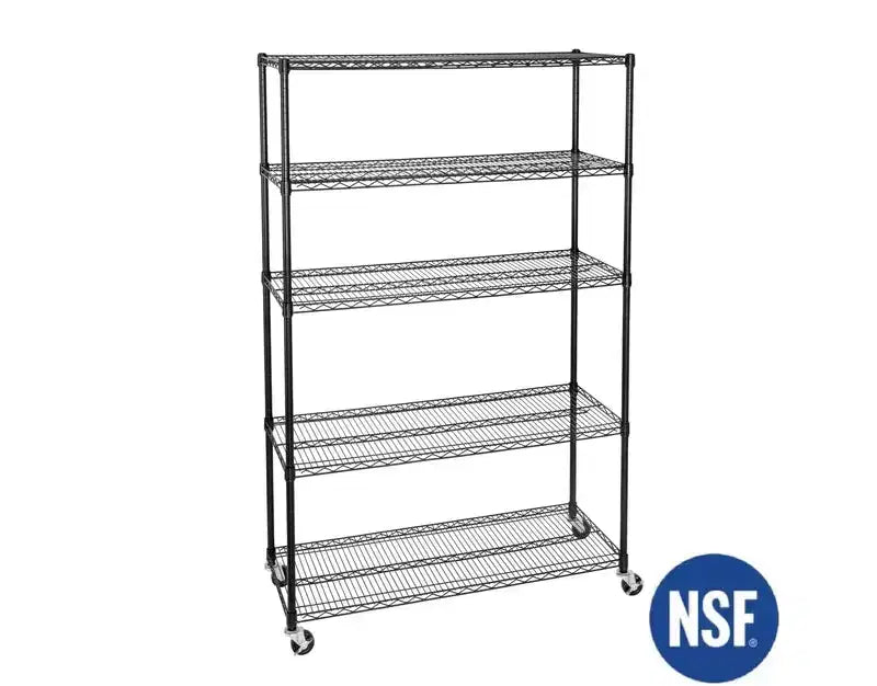 5-Tier 48 x 18 NSF-Certified Steel Wire Shelving Unit