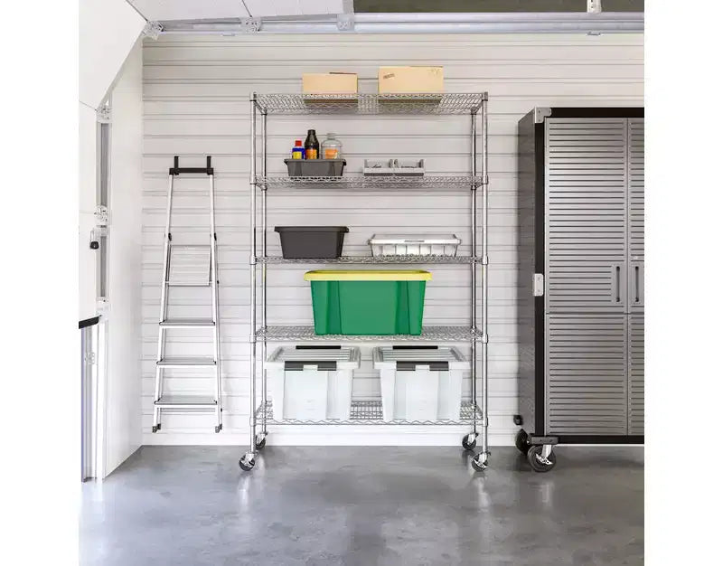 5-Tier 48 x 18 NSF-Certified Steel Wire Shelving Unit