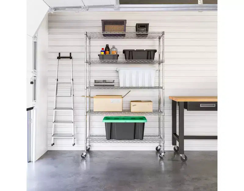 5-Tier 48 x 18 NSF-Certified Steel Wire Shelving Unit