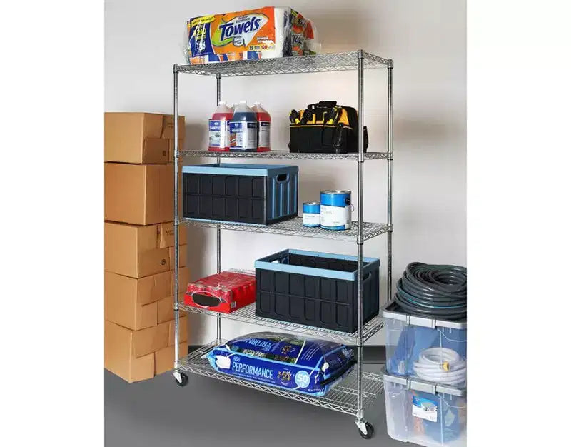 5-Tier 48 x 18 NSF-Certified Steel Wire Shelving Unit