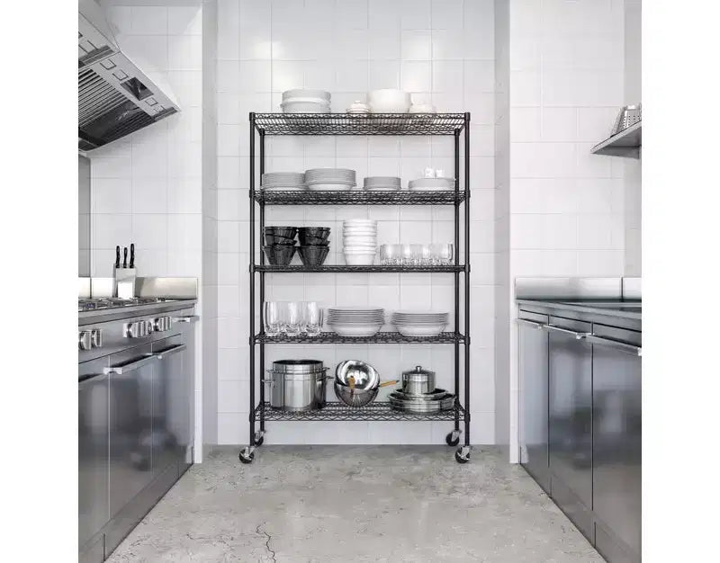 5-Tier 48 x 18 NSF-Certified Steel Wire Shelving Unit