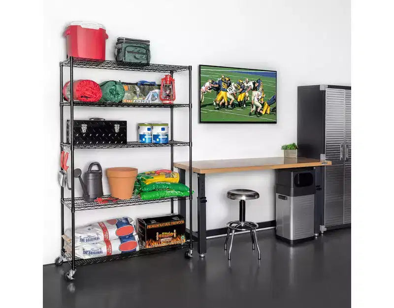 5-Tier 48 x 18 NSF-Certified Steel Wire Shelving Unit