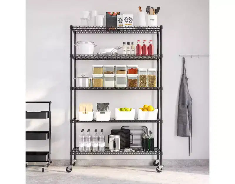 5-Tier 48 x 18 NSF-Certified Steel Wire Shelving Unit