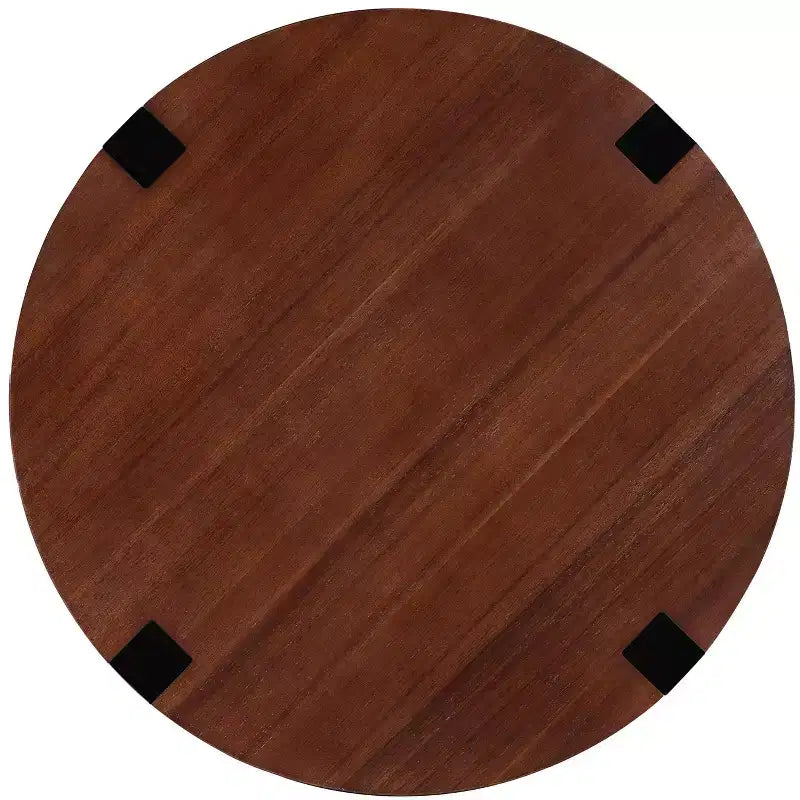 ACACIA SOLID WOOD SIDE TABLE,BROWN & BLACK COLOR