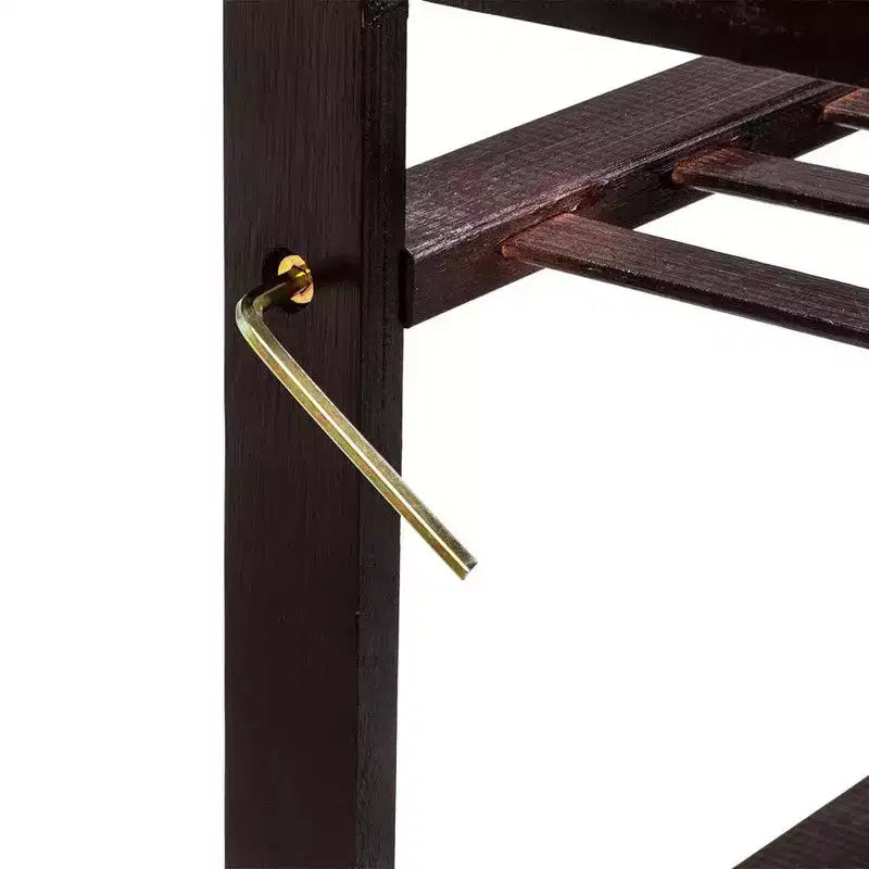 4-Tier Coffee Bamboo 26.77in. W Shoe Rack