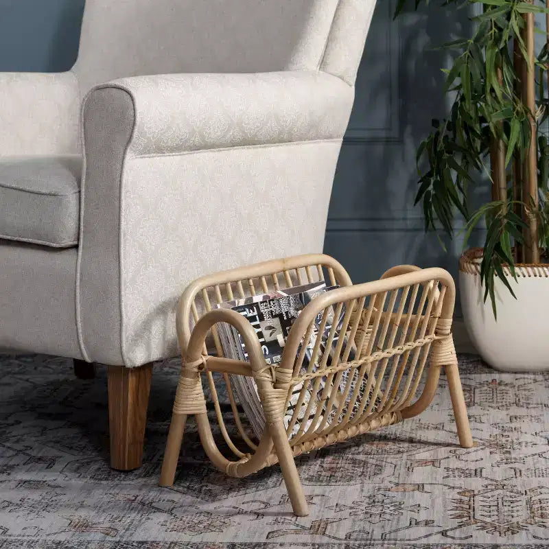 Rattan Magazine Rack - Natural