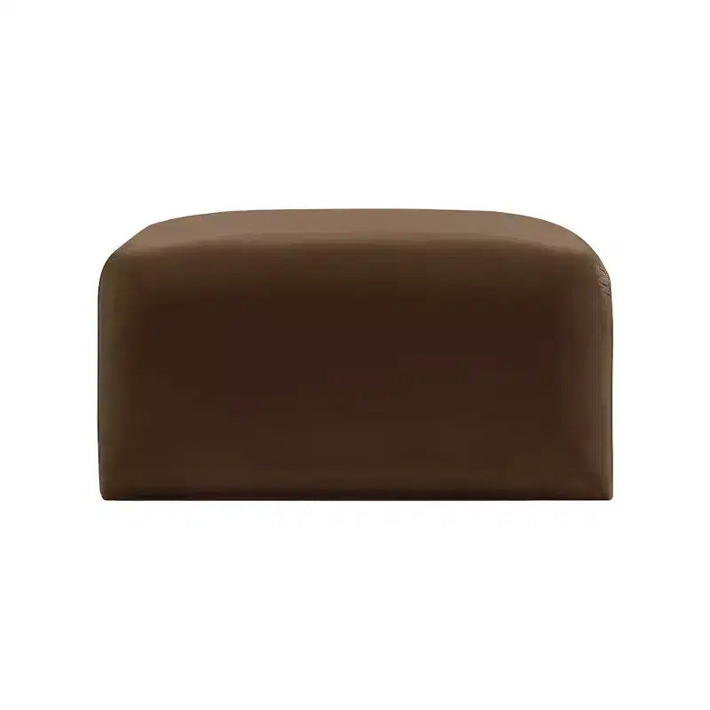 Round Velvet Ottoman - Black, Modular Upholstered Footrest for Living Room
