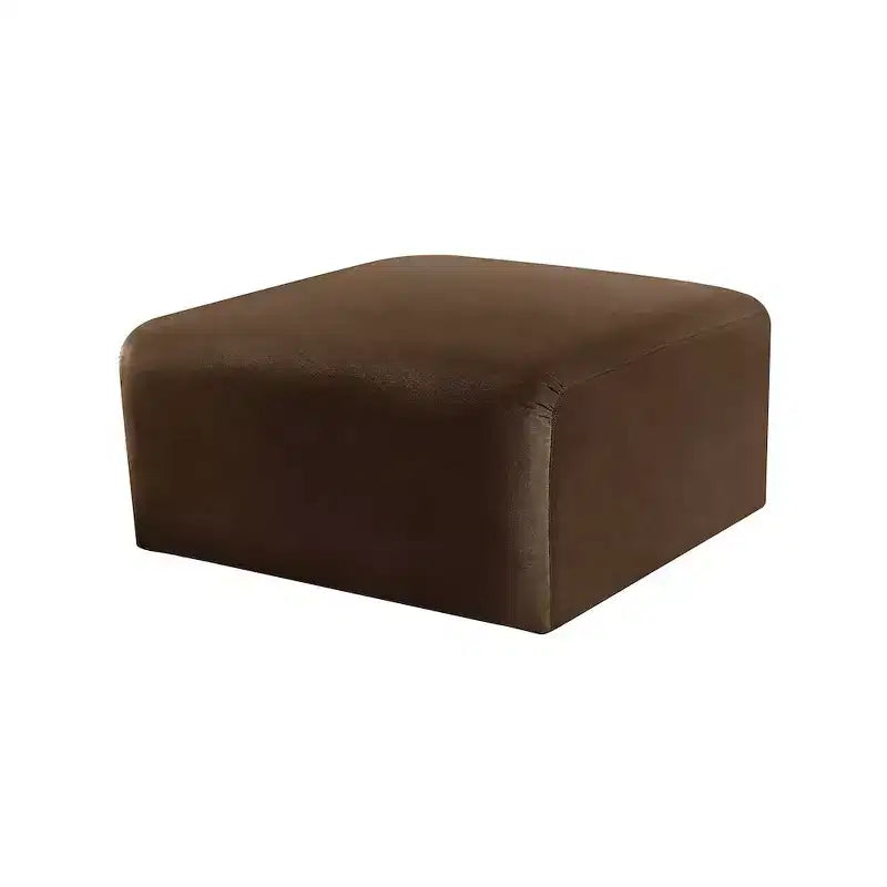 Round Velvet Ottoman - Black, Modular Upholstered Footrest for Living Room