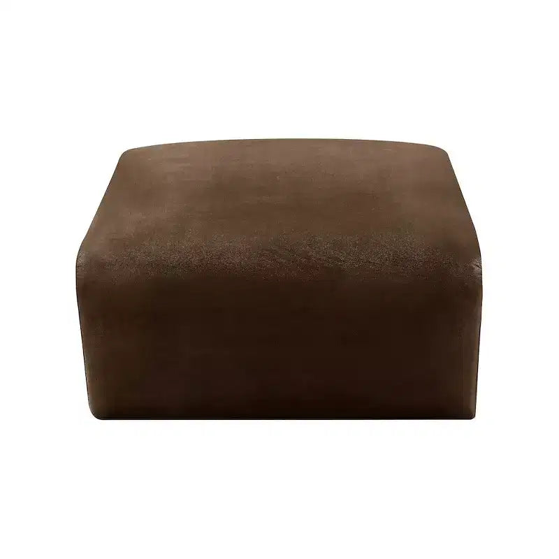 Round Velvet Ottoman - Black, Modular Upholstered Footrest for Living Room