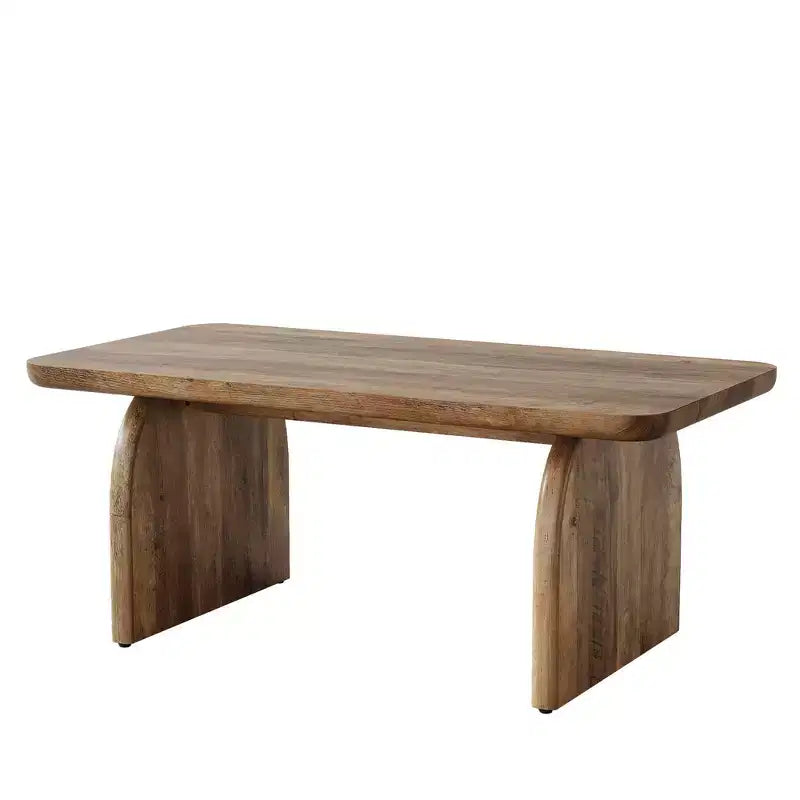 Versatile Low-Profile Table for Coffee, Tea & Cocktail Use, Farmhouse Rustic Wood Grain