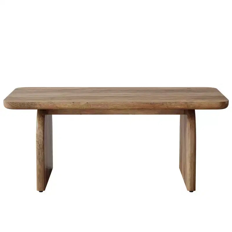 Versatile Low-Profile Table for Coffee, Tea & Cocktail Use, Farmhouse Rustic Wood Grain