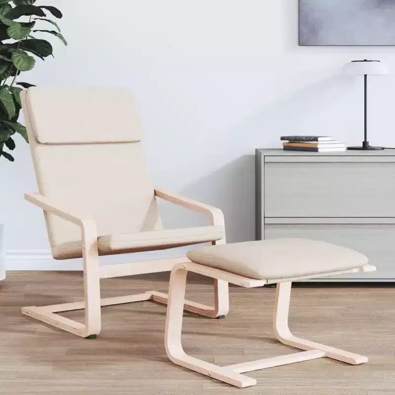 Cream Fabric Accent Armchair - Relaxing Seating for Office and Living Room