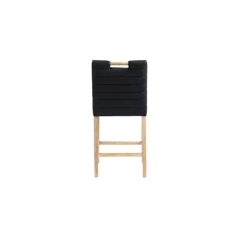 Black Vegan Leather Counter Stool