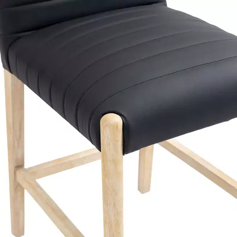 Black Vegan Leather Counter Stool