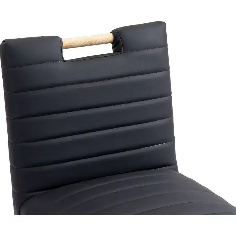 Black Vegan Leather Counter Stool