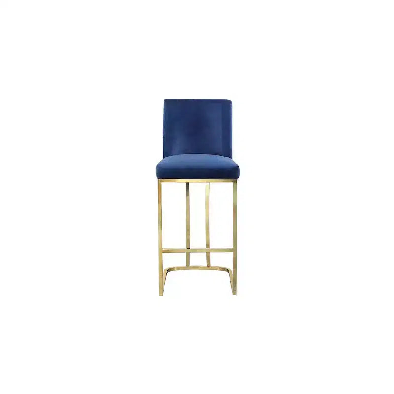 Navy Velvet Stool