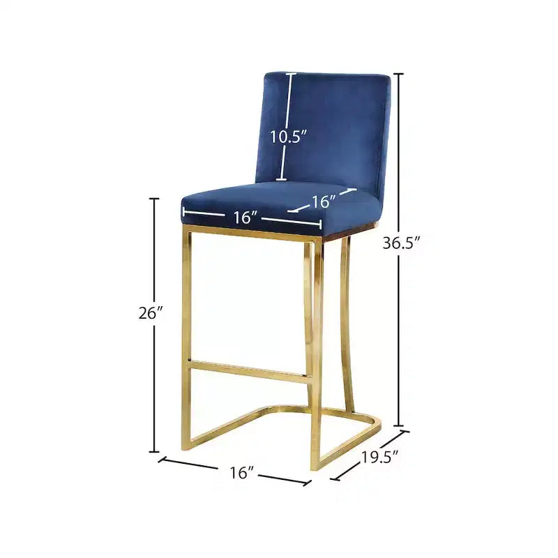 Navy Velvet Stool