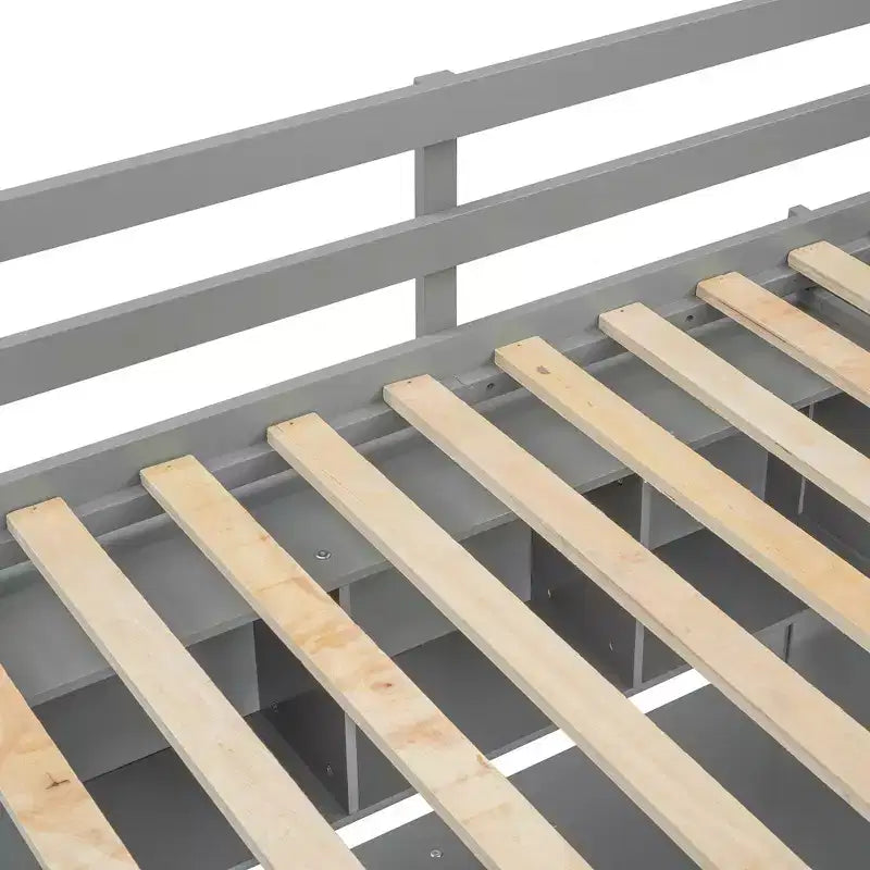 Loft Bed with Desk and Wardrobe, WoodenLoft Bed with Drawers and 4 Shelves for Kids Teens Adults