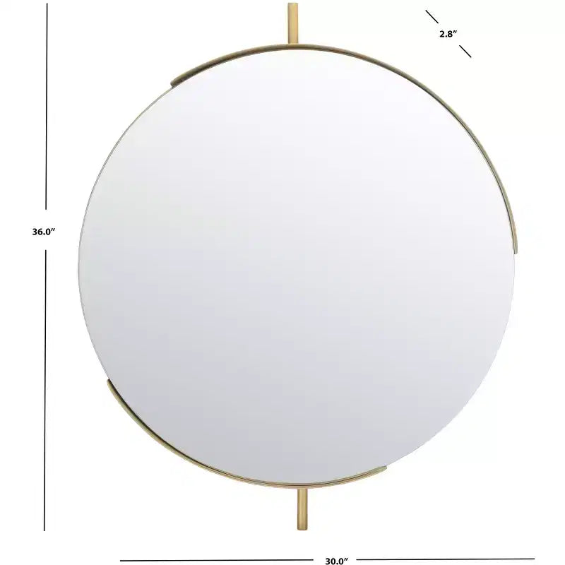 Round Brass Wall Mirror - 30 x 36 inch