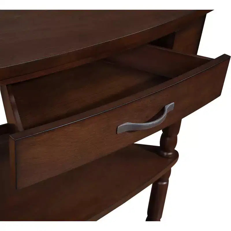 33.8'' Small Triangle Corner Table with 3 Tiers, Solid Wood Legs for Small Spaces and Living Room, Light Espresso