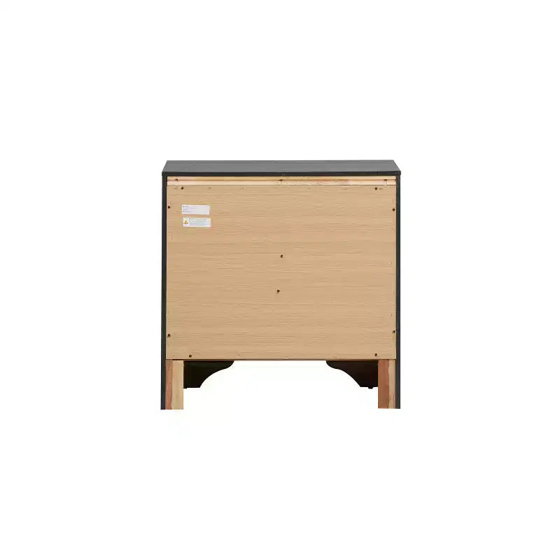 Gray Nightstand with 2 Drawers, 26H x 26W Wood Bedside Table for Bedroom