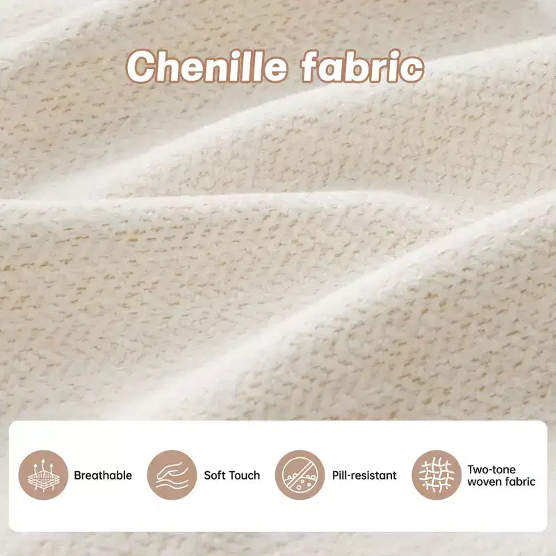 Cloud Chenille Sectional Sofa  Tufted High-Density Foam, Ergonomic Arms, Perfect for Bedroom or Small Living Room