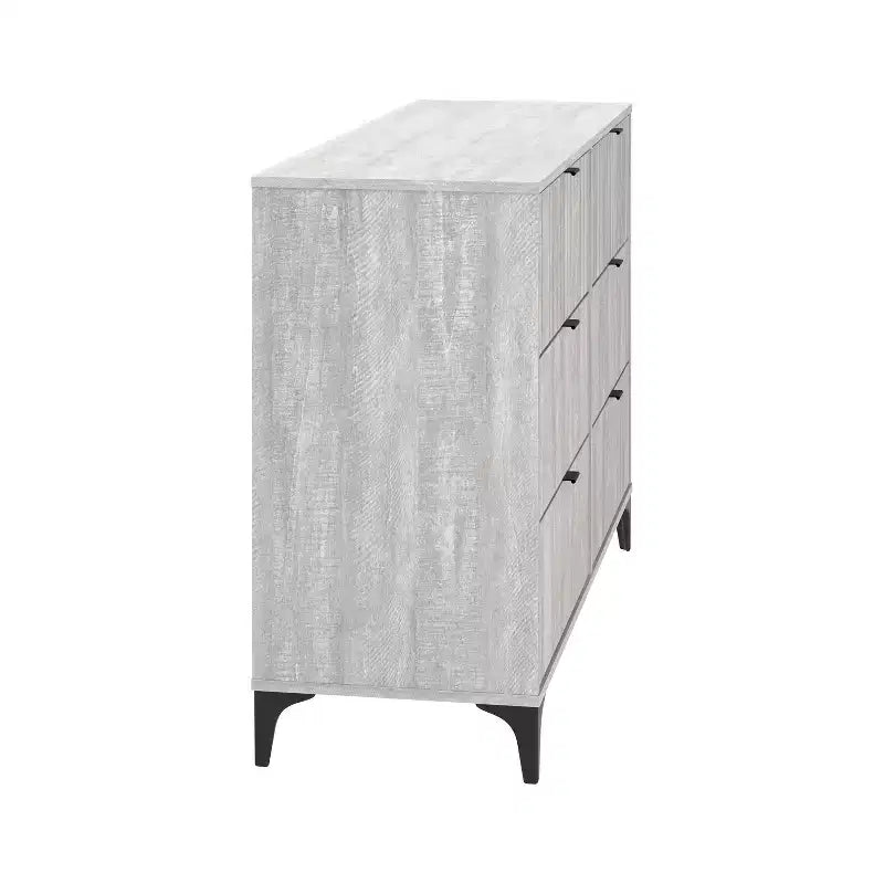 6 Drawer Dresser (Interlock) - Dusty Grey Oak
