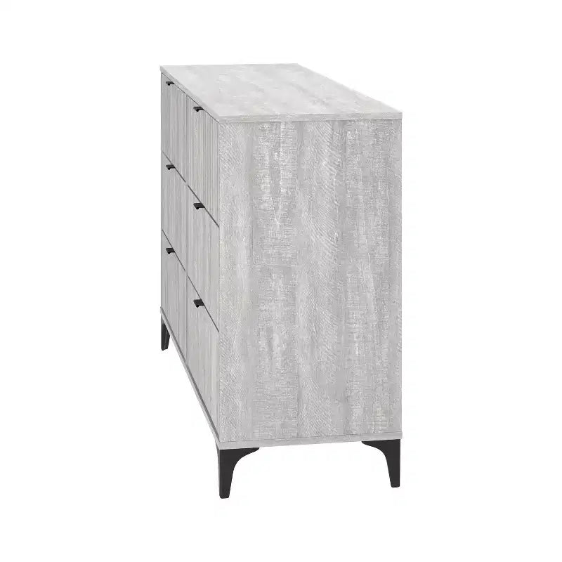 6 Drawer Dresser (Interlock) - Dusty Grey Oak