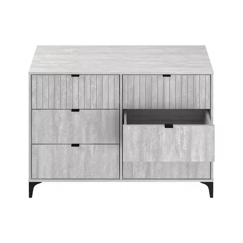 6 Drawer Dresser (Interlock) - Dusty Grey Oak