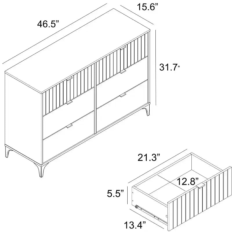 6 Drawer Dresser (Interlock) - Dusty Grey Oak