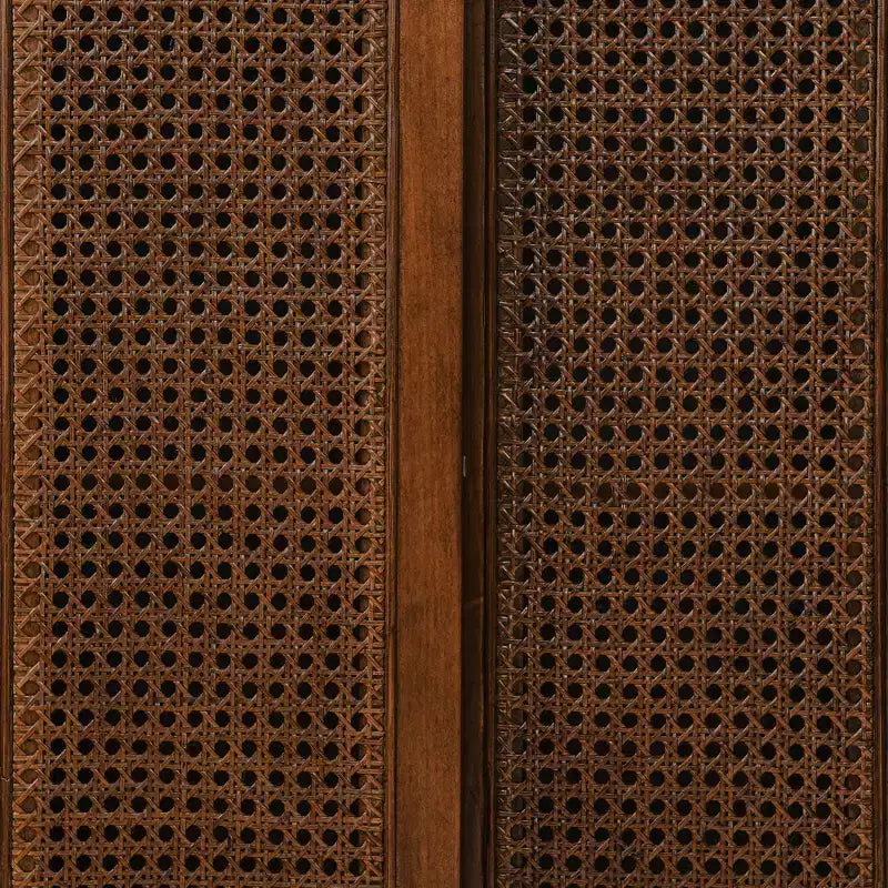 Mid-Century Modern Rattan Sideboard Cabinet with Adjustable Shelves and Solid Wood Legs, Buffet for Entryway, Living Room, Kitchen