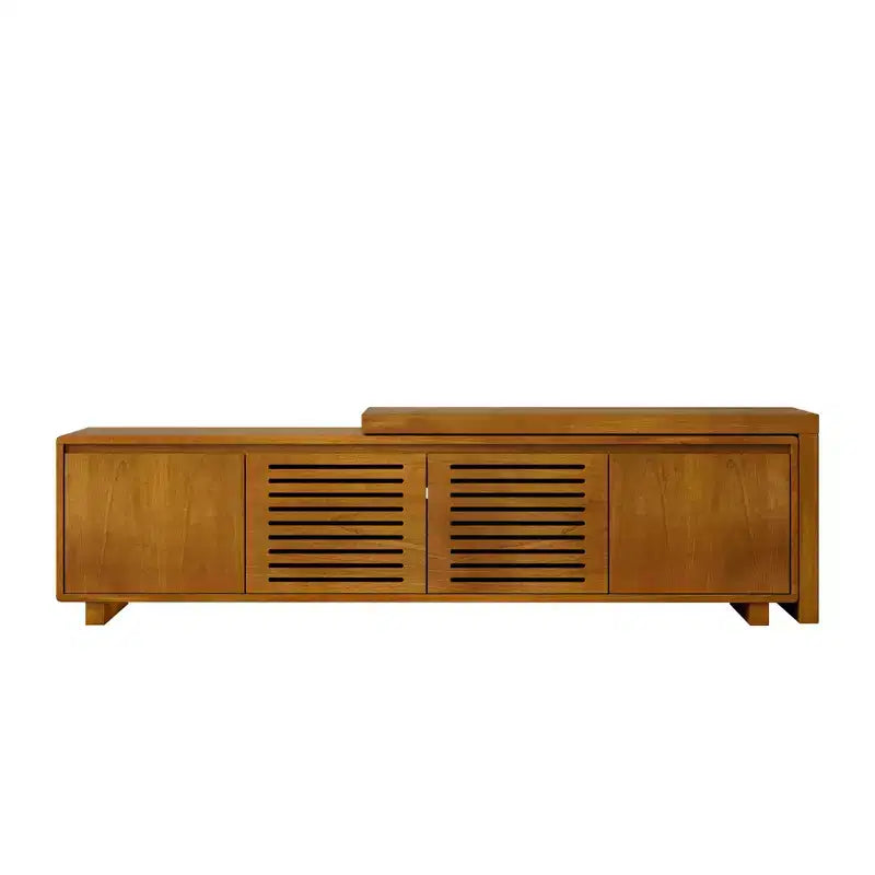 63-Inch Mid-Century Modern Extendable TV Stand with Adjustable Panels, Media Console Storage Cabinet for Living Room Entertainment