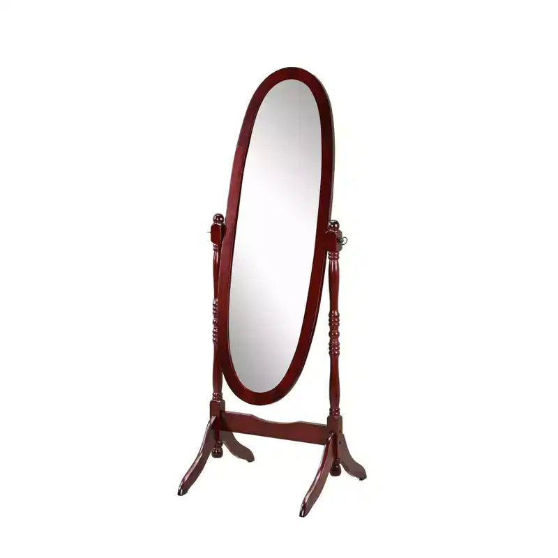 Vintage Swing Full Length Floor Mirror - Oval Shape with Wooden Stand for Living Room, Dressing Room