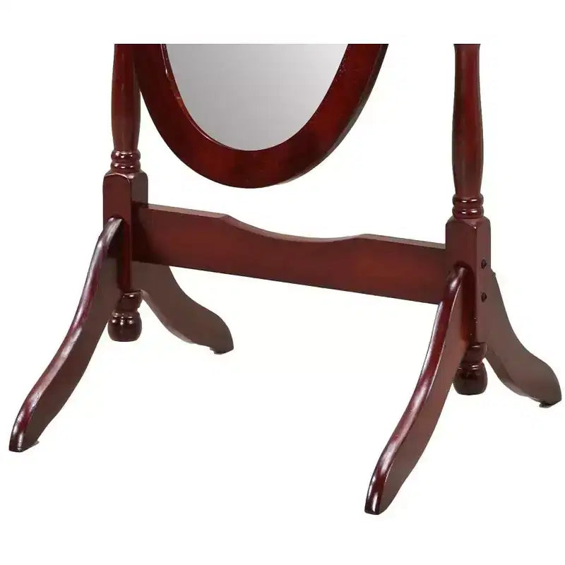 Vintage Swing Full Length Floor Mirror - Oval Shape with Wooden Stand for Living Room, Dressing Room