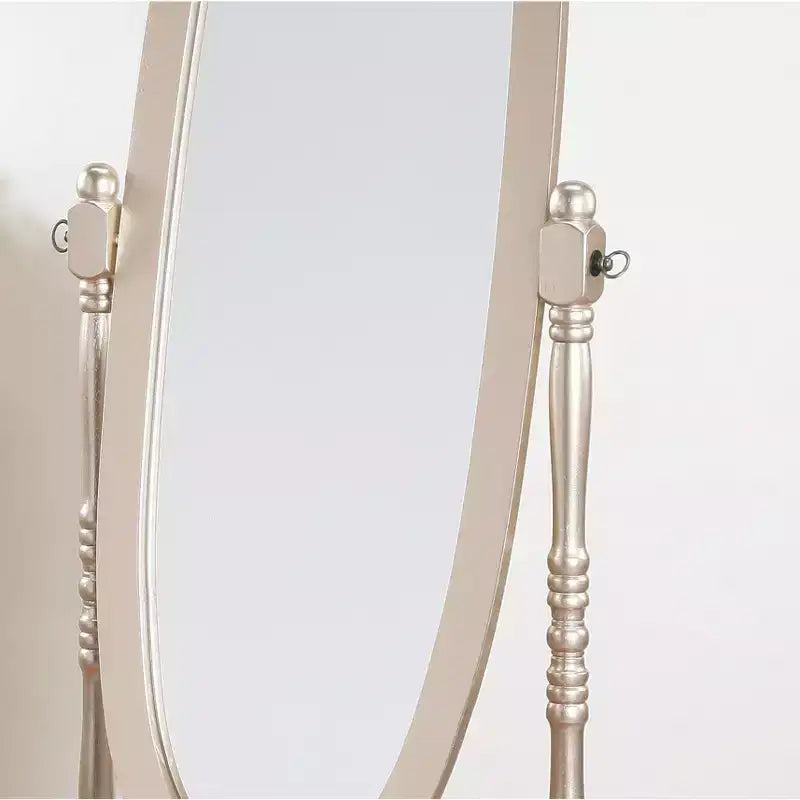 Vintage Swing Full Length Floor Mirror - Oval Shape with Wooden Stand for Living Room, Dressing Room