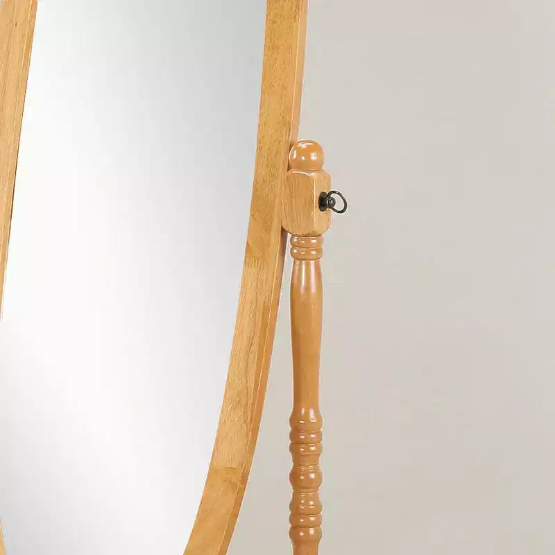 Vintage Swing Full Length Floor Mirror - Oval Shape with Wooden Stand for Living Room, Dressing Room