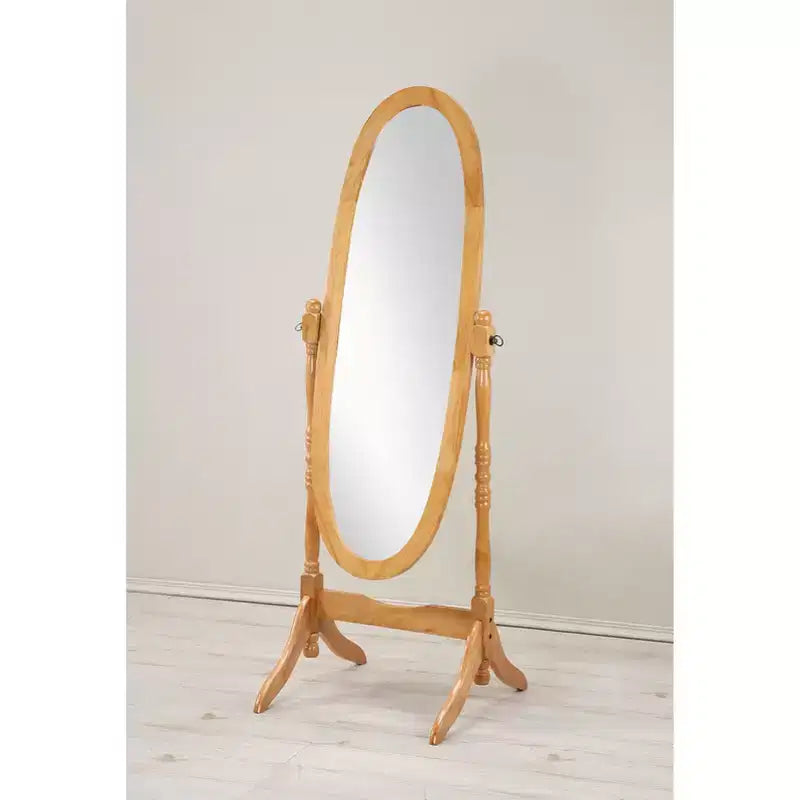 Vintage Swing Full Length Floor Mirror - Oval Shape with Wooden Stand for Living Room, Dressing Room