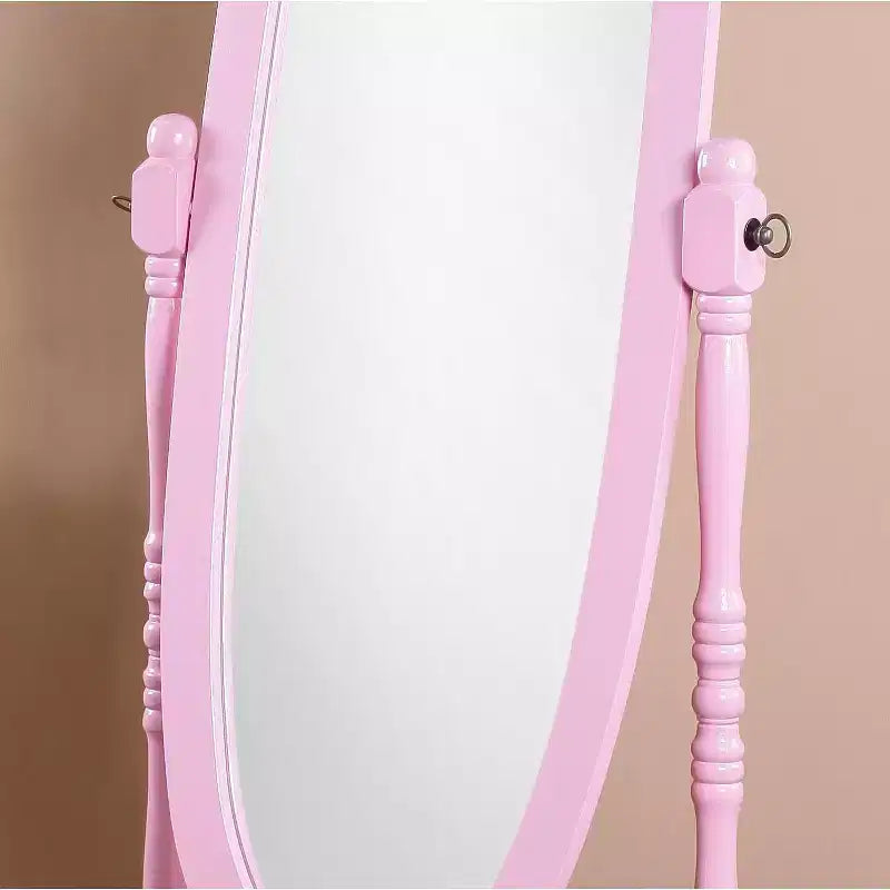 Vintage Swing Full Length Floor Mirror - Oval Shape with Wooden Stand for Living Room, Dressing Room