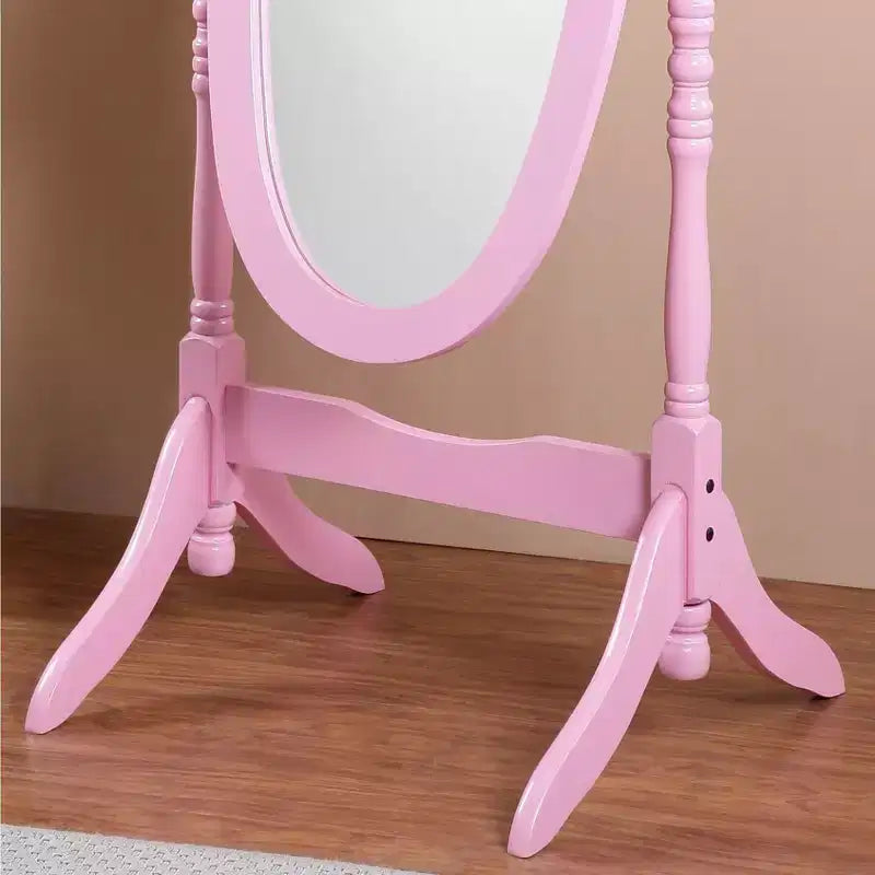 Vintage Swing Full Length Floor Mirror - Oval Shape with Wooden Stand for Living Room, Dressing Room