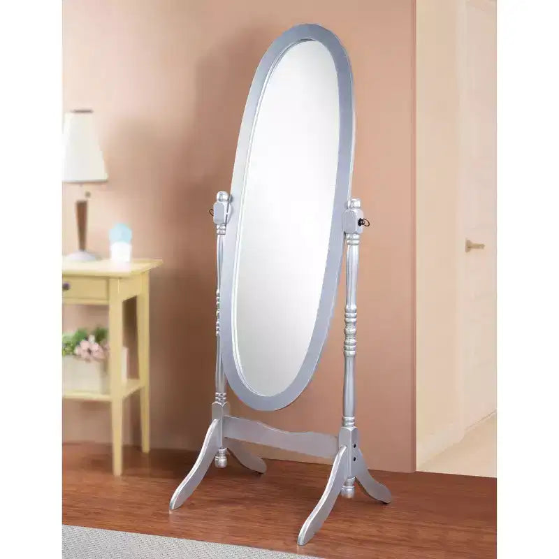 Vintage Swing Full Length Floor Mirror - Oval Shape with Wooden Stand for Living Room, Dressing Room