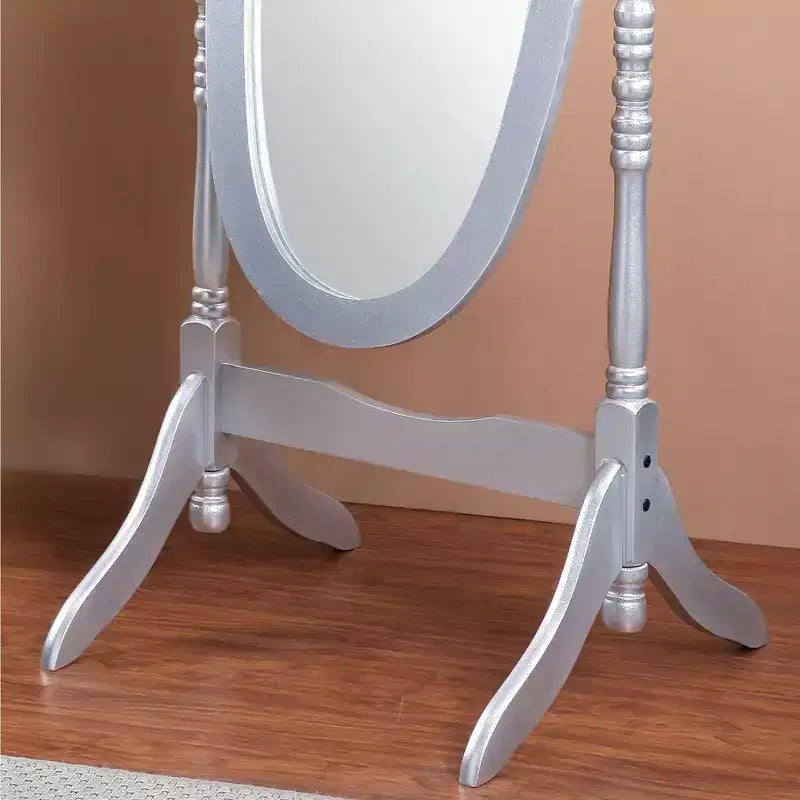 Vintage Swing Full Length Floor Mirror - Oval Shape with Wooden Stand for Living Room, Dressing Room