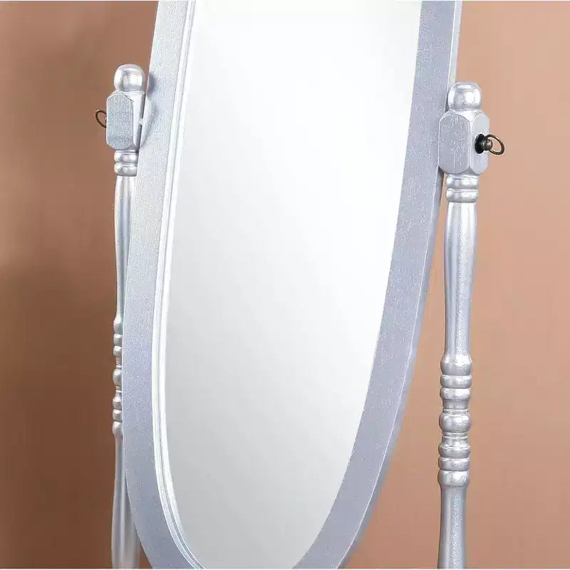 Vintage Swing Full Length Floor Mirror - Oval Shape with Wooden Stand for Living Room, Dressing Room