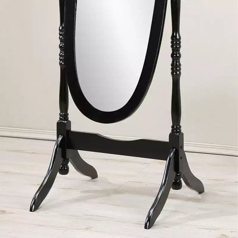 Vintage Swing Full Length Floor Mirror - Oval Shape with Wooden Stand for Living Room, Dressing Room