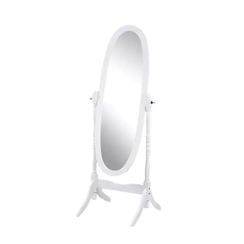 Vintage Swing Full Length Floor Mirror - Oval Shape with Wooden Stand for Living Room, Dressing Room