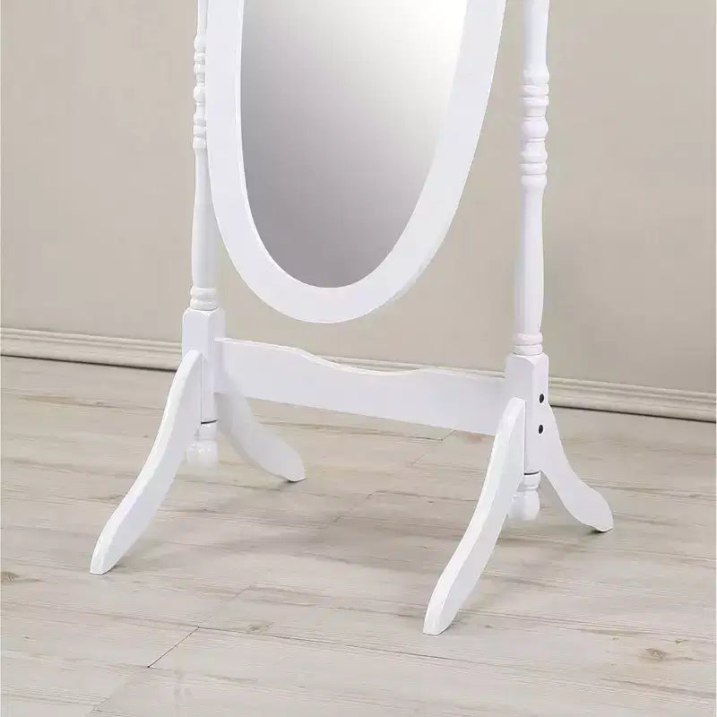 Vintage Swing Full Length Floor Mirror - Oval Shape with Wooden Stand for Living Room, Dressing Room