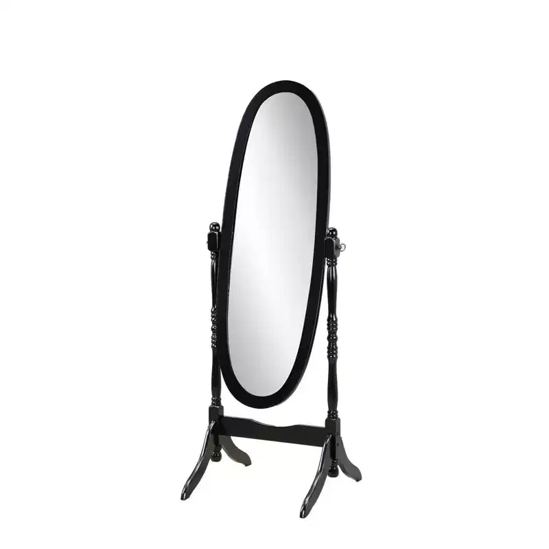 Vintage Swing Full Length Floor Mirror - Oval Shape with Wooden Stand for Living Room, Dressing Room