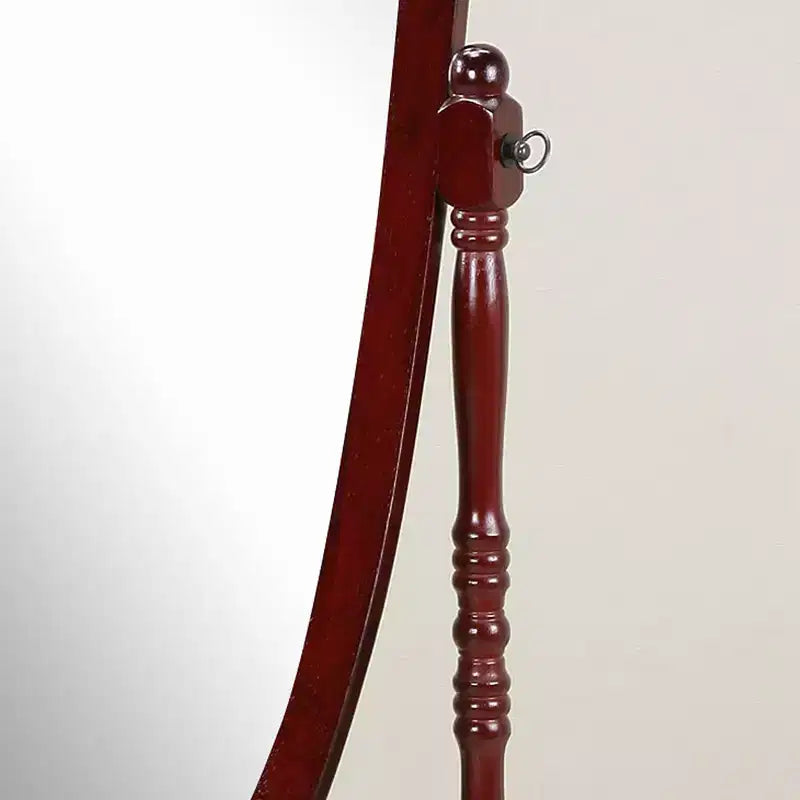 Vintage Swing Full Length Floor Mirror - Oval Shape with Wooden Stand for Living Room, Dressing Room