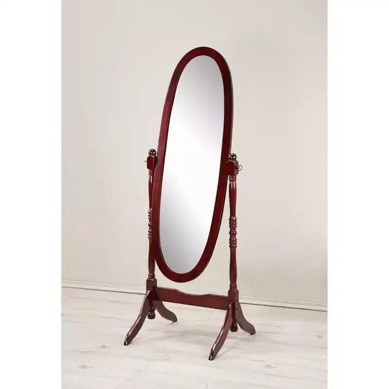 Vintage Swing Full Length Floor Mirror - Oval Shape with Wooden Stand for Living Room, Dressing Room